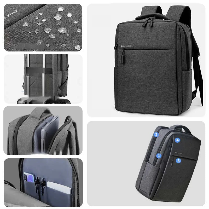 Mochila para portátil de 17.3 pulgadas, mochilas de viaje de gran capacidad, bolsa impermeable para portátil de 15.6 y 17.3 pulgadas, mochila de hombre con múltiples bolsillos