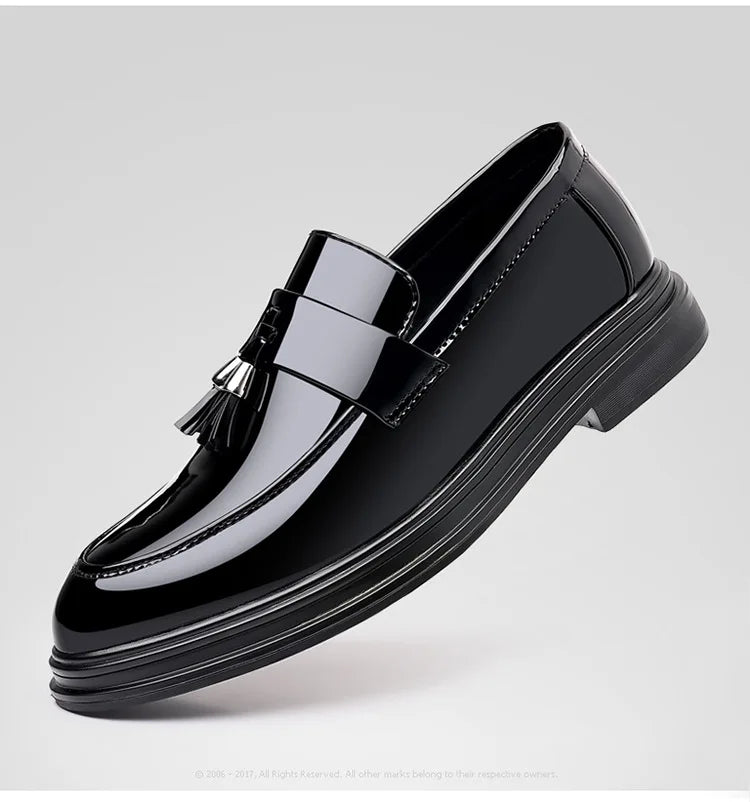 Zapatos de cuero para hombre, otoño, negocios, formal, tallas grandes, zapatos de vestir para hombre, zapatos casuales de suela blanda, zapatos negros para novio de boda para hombre