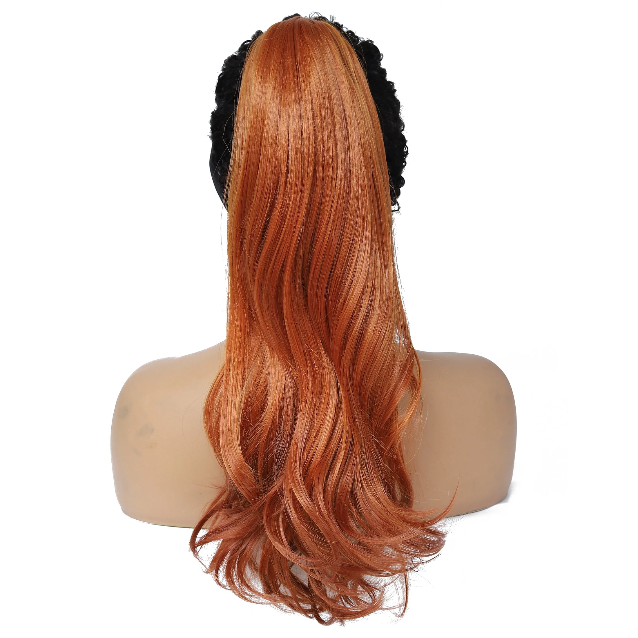 20inch Ponytail Extension Claw Curly Wavy Clip in Hairpiece Ponytail Hair Extensions Orange Long Pony Tail Synthetic for Women