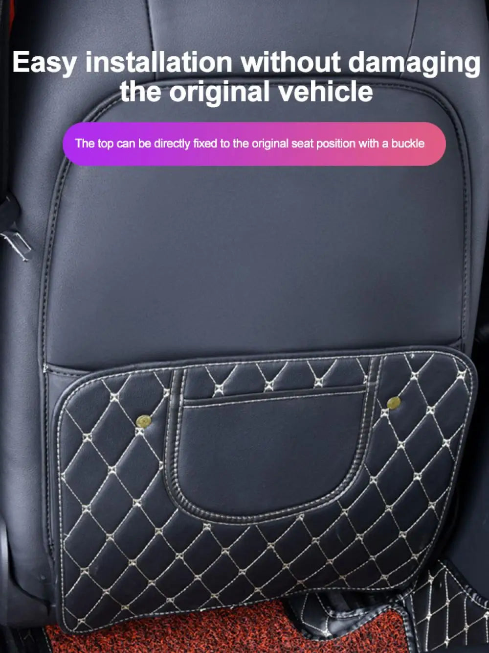 Almohadilla de respaldo de asiento de coche, asiento de seguridad, alfombrillas antipedales para niños, almohadilla de barro antipedales, accesorio de bolsa de almacenamiento interior