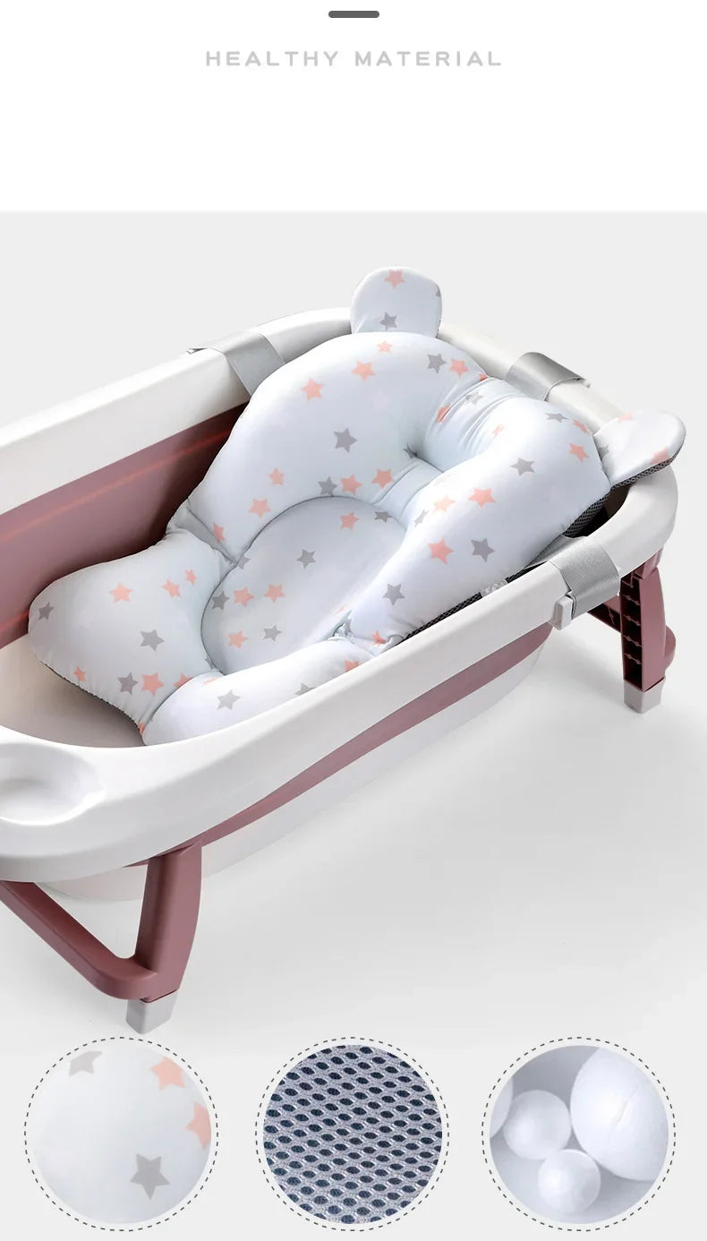 Cojín Flotante de Seguridad para Bebés Antideslizante para Bañera, Asiento de Baño Portátil, Almohadilla de Apoyo para Ducha