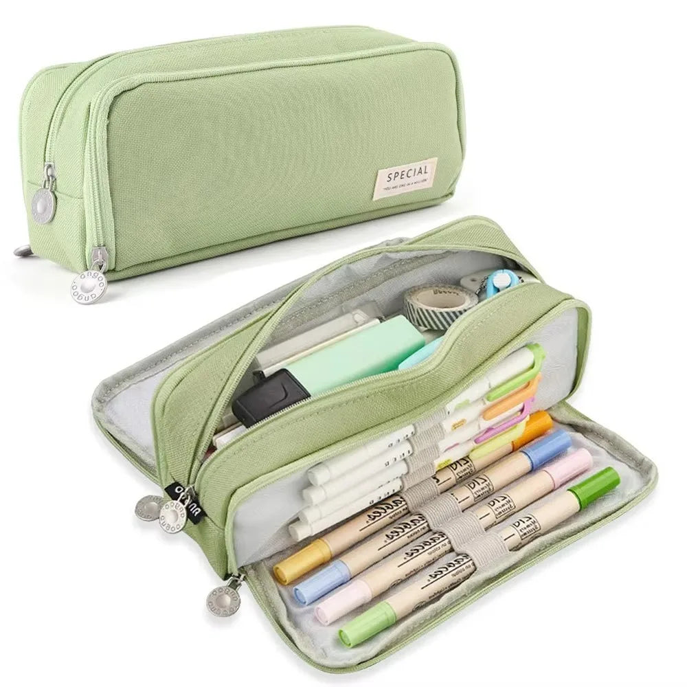 Trousse à crayons 3/4 compartiments multicouches grande capacité pour écoliers, compartiment transparent pour stylos