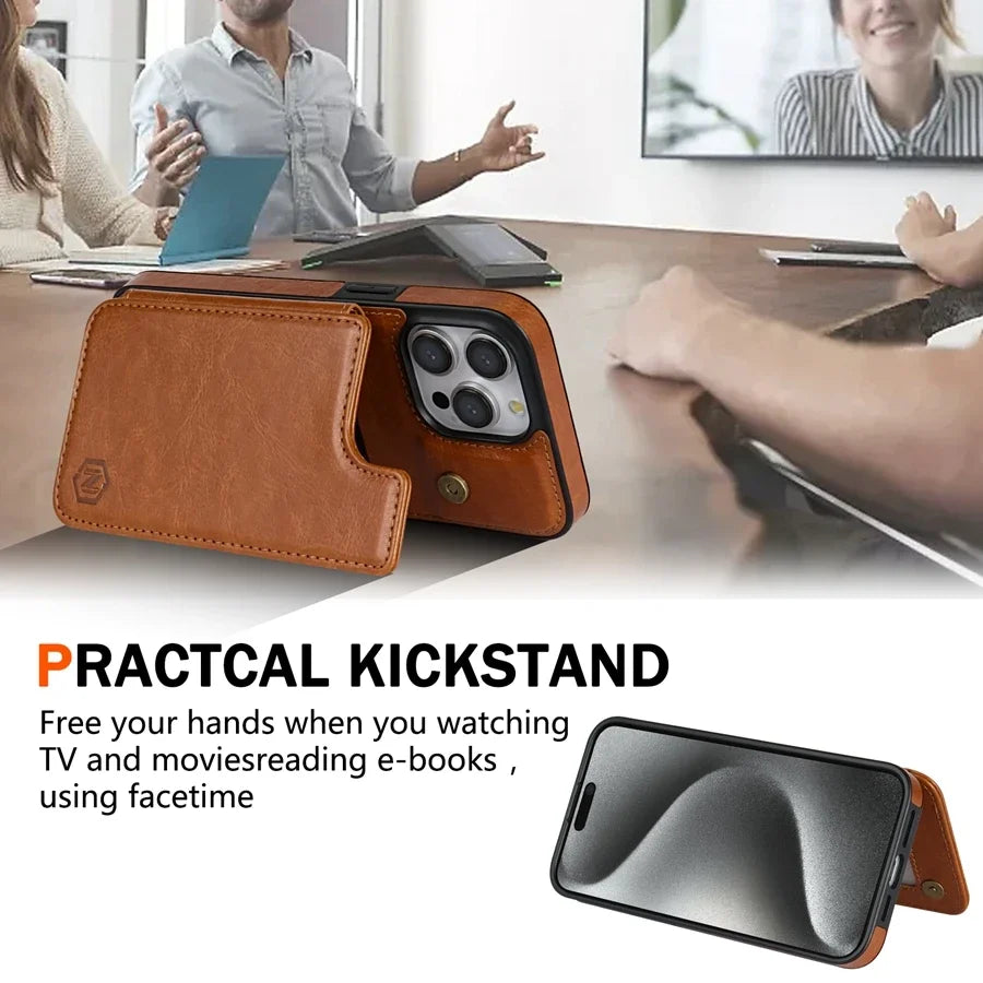 Étui portefeuille avec protection RFID – Magnétique, sécurisé et en cuir de qualité supérieure