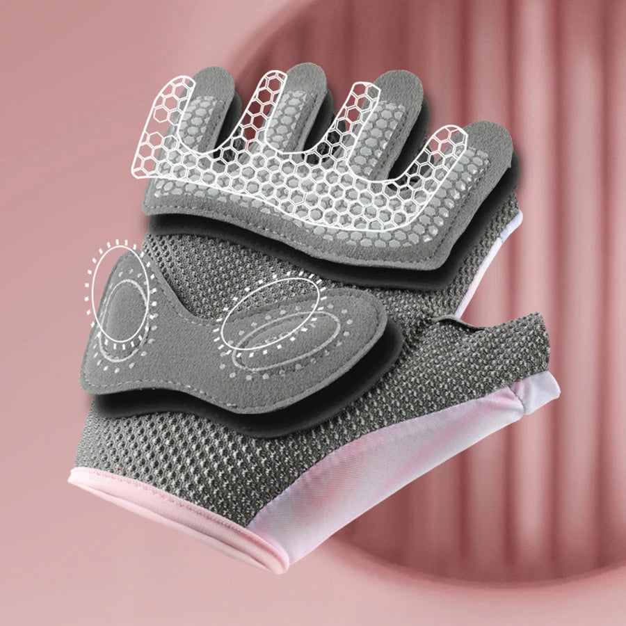 Guantes deportivos y de fitness, unisex, de medio dedo, transpirables, para entrenamiento con pesas rusas, correas de bicicleta, protectores de muñeca, mancuernas de hierro