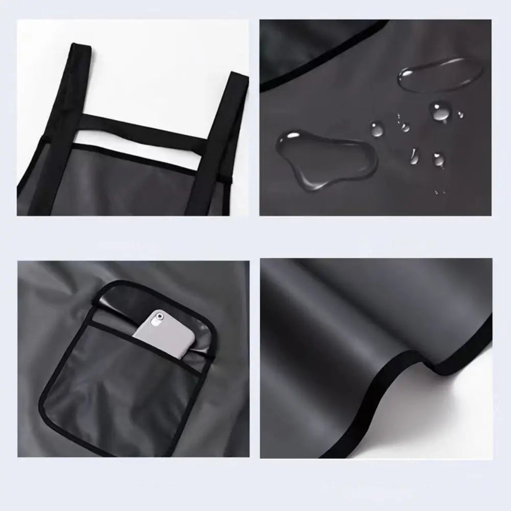 Tablier de cuisine imperméable en PVC, résistant à l'huile, transparent, noir, anti-salissure