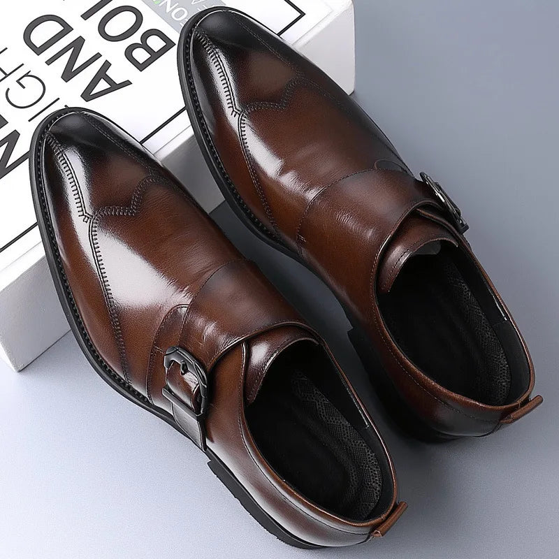 Men Business Dress Shoes Hasp Formal Leather Shoes for Men Oxfords Footwear High Quality Male Oxfords Men Leather Shoes Loafers