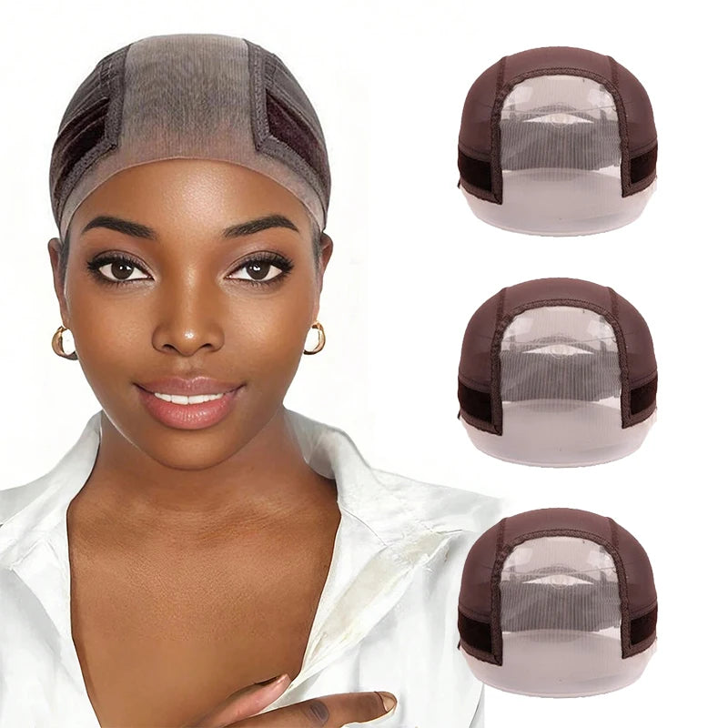 Bonnet de perruque avec bande antidérapante pour maintenir les perruques en place, dentelle transparente pleine cap plus large pour les perruques lace front