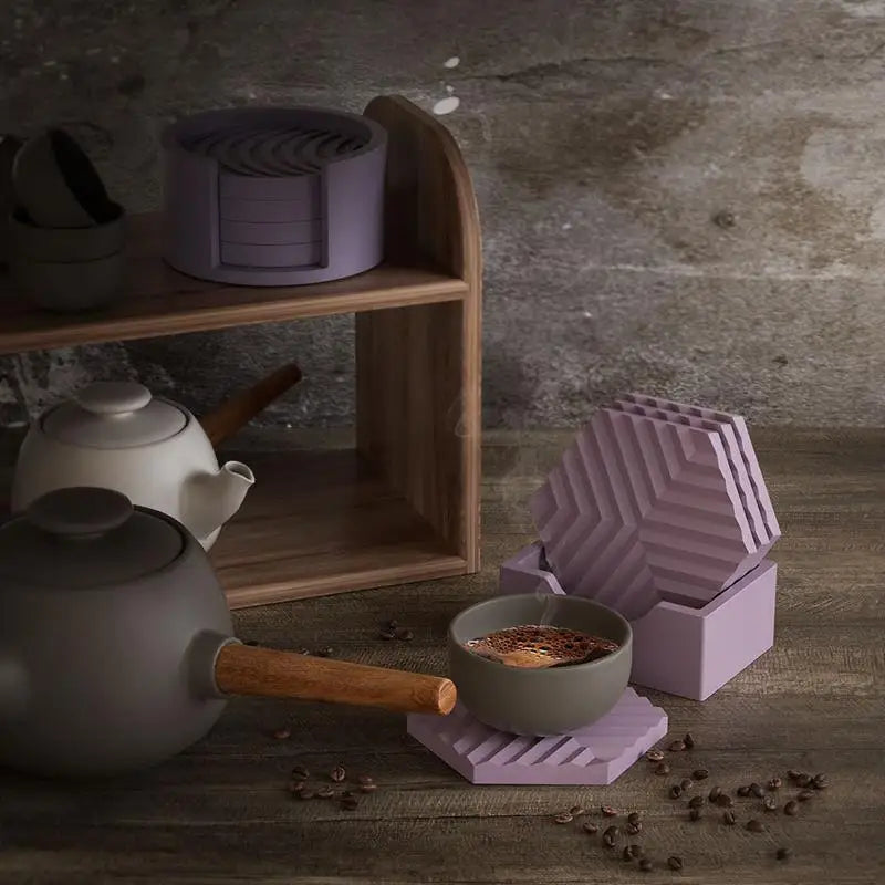 Moules en silicone pour dessous de verre, rayures carrées, pour tasse à thé, plateau, moule en silicone, résine époxy, artisanat fait main, moulage, décoration d'intérieur