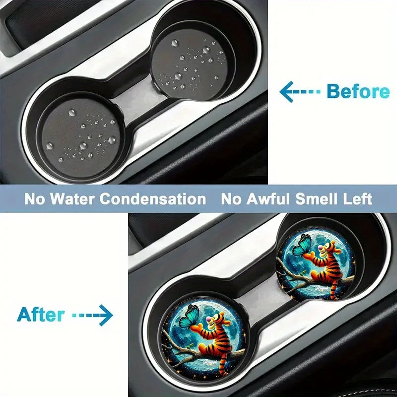 Lot de 2 dessous de verre antidérapants en acrylique pour voiture, accessoires de cuisine et de maison, pour anniversaire