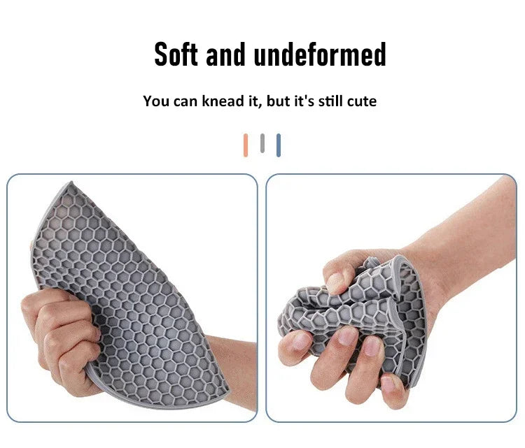 Set de table multifonctionnel en silicone pour la cuisine, dessous de verre rond antidérapant et résistant à la chaleur, manique