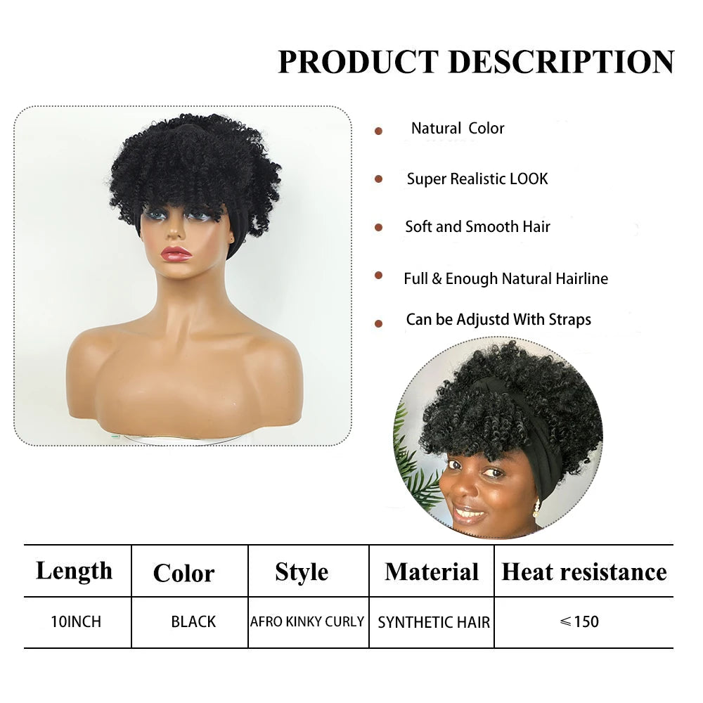 Afro Curly Headband Wig