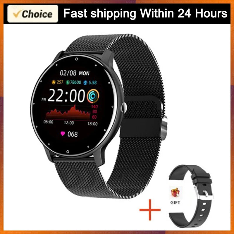 Reloj inteligente LIGE para mujer, hombre, regalo, relojes deportivos de fitness, monitor de ritmo cardíaco, Smartwatch resistente al agua para Xiaomi Android iOS