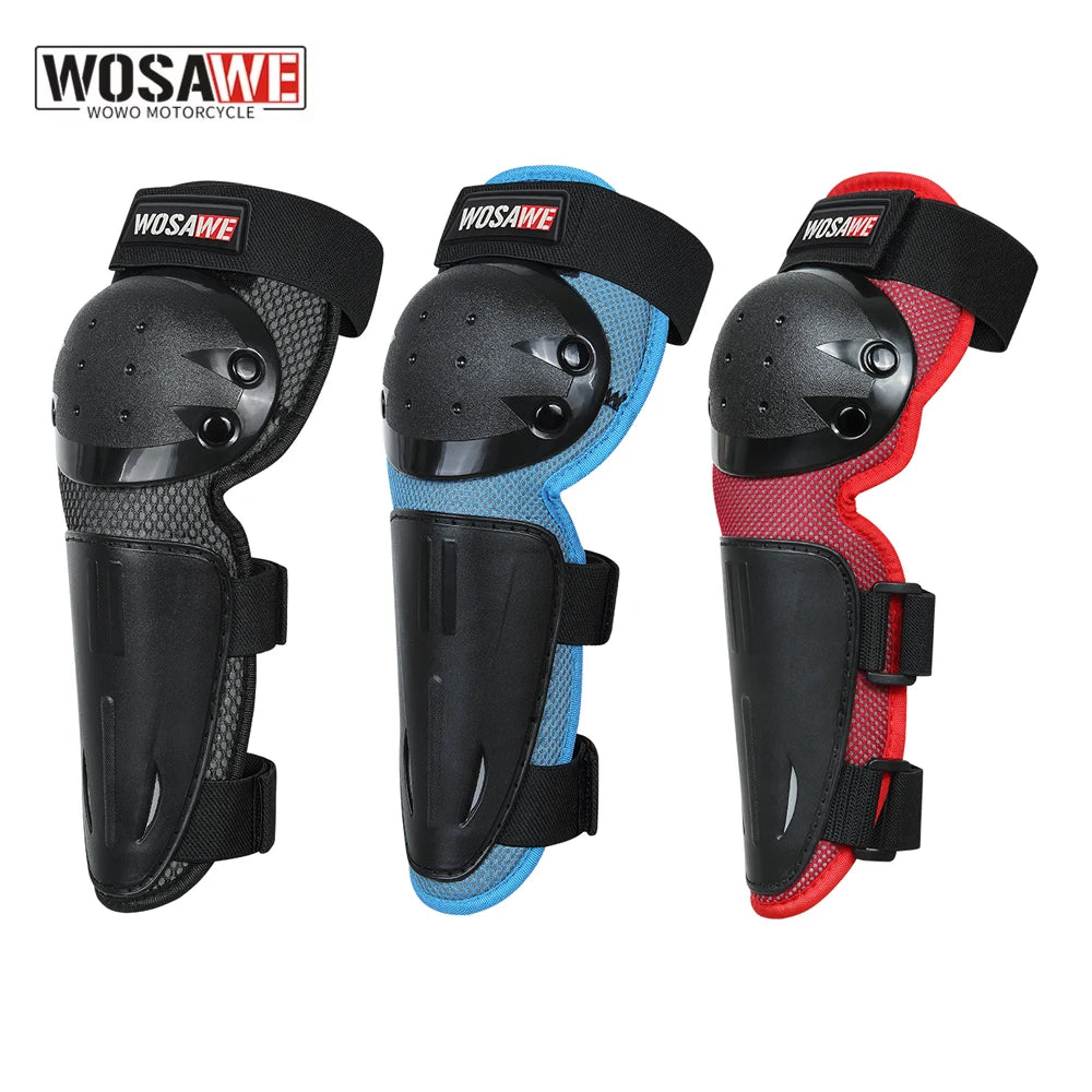 WOSAWE Ensemble de protections pour enfants, quatre genouillères, coudières, protège-coudes, pour enfants, jeunes, VTT, moto, motocross