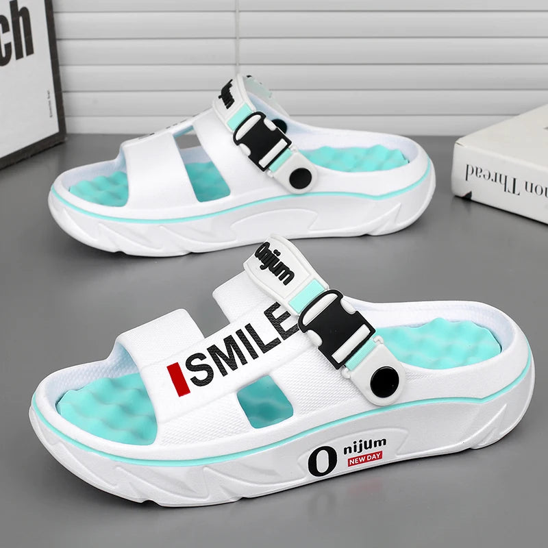 Nuevas Zapatillas de Masaje para Hombre, Sandalias Interiores y Exteriores, Cómodas Diapositivas Suaves de Playa, Zuecos, Zapatos Casuales para Hombre y Mujer, Zapatillas de Casa