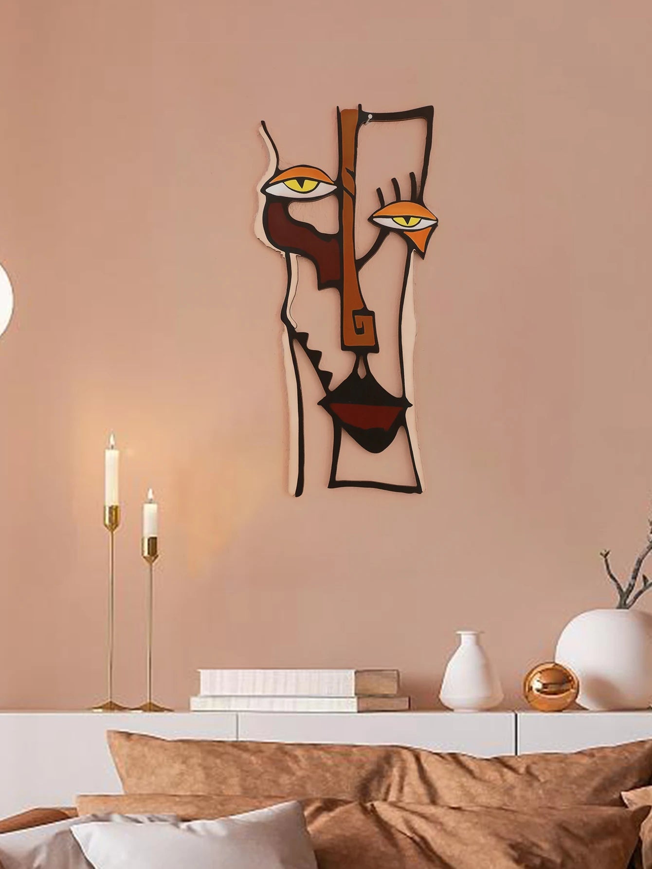 Décoration murale abstraite en bois pour salon, chambre à coucher, couloir, décoration d'intérieur