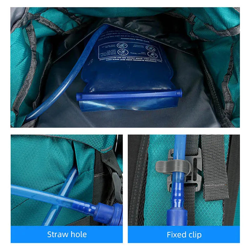 Mochila de senderismo, bolsa de camping, montañismo con funda impermeable para lluvia, mochila de día para hombres y mujeres, mochila de viaje al aire libre, pesca