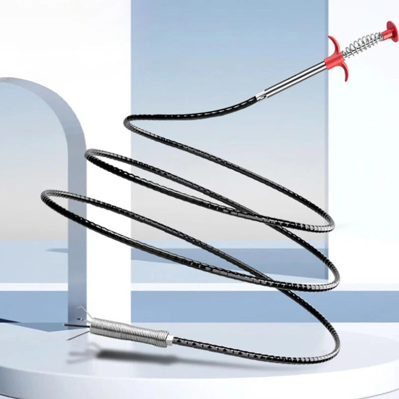 60-200cm Flexible Grabber Claw Pick Up Reacher Bendable Hose Hair Drain Clog Remover Tool For Litter Sink Drain Toilet