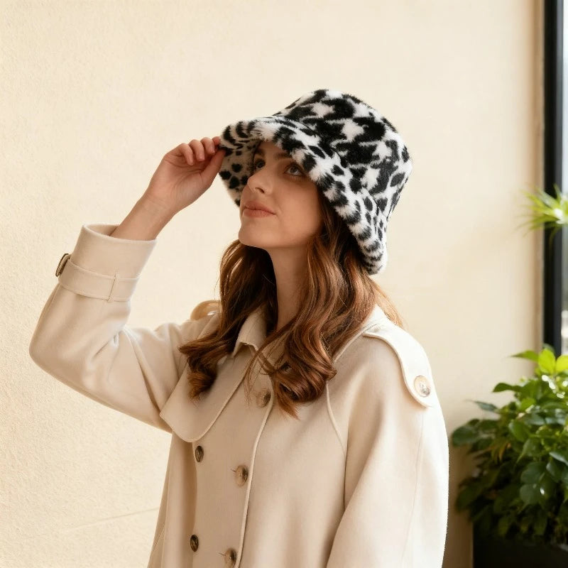 Women’s Reversible Winter Bucket Hat – Waterproof with Fleece Lining
