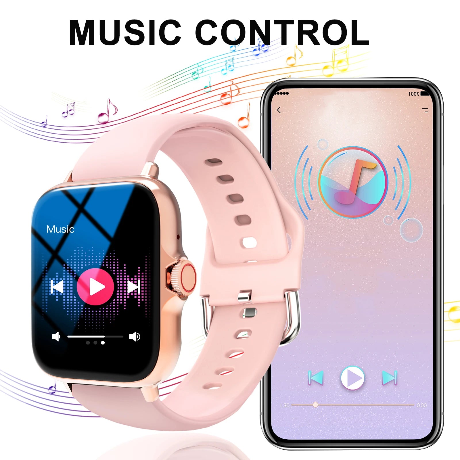 Reloj inteligente, llamadas/marcación inalámbricas, varios recordatorios de aplicaciones, adecuado para hombres y mujeres, relojes deportivos, para iPhone/Android
