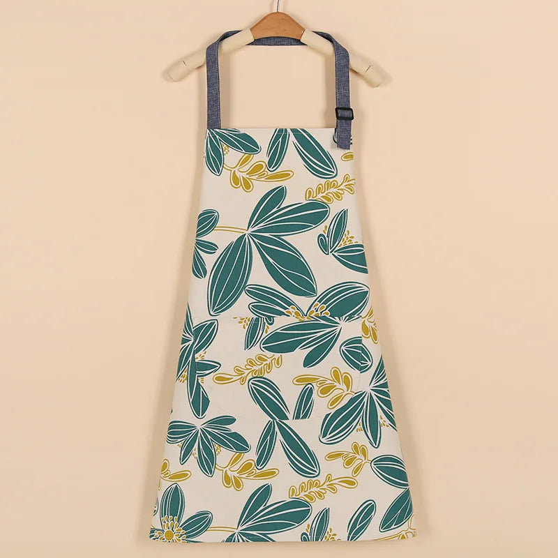 1 ud. Delantal de moda de tela de algodón, impermeable, engrosado, resistente a la suciedad, delantal de cocina y ropa de trabajo para el hogar, ropa de trabajo de jardinería