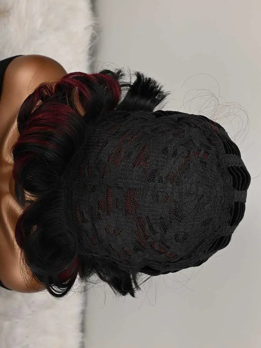 Short Pixie Wigs Short Curly Pixie Wigs Synthetic Wigs Natural Wavy Pixie Cut Wig Short Curly Layered Pixie Wig