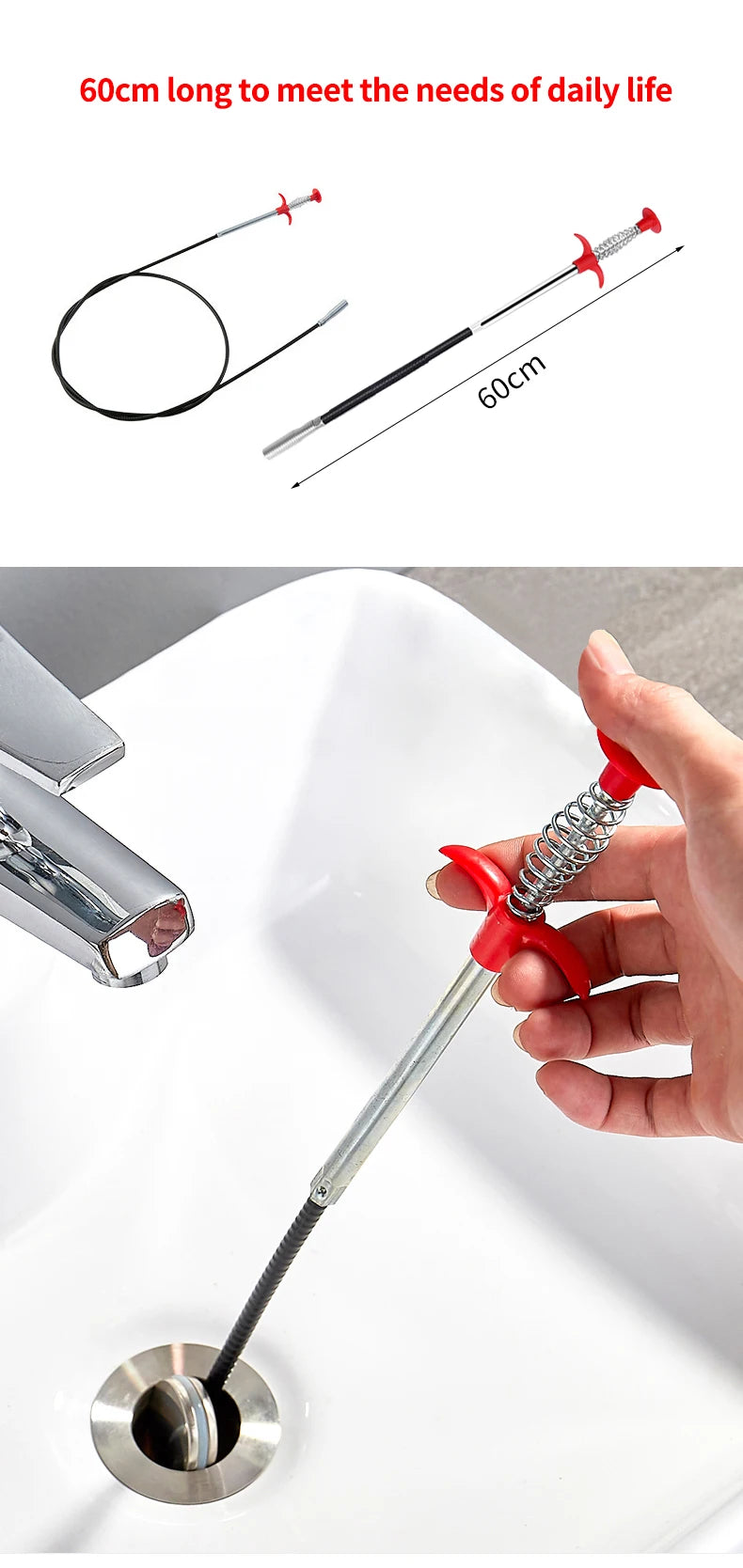 Plomberie Crochet à quatre griffes Drague Égout Toilette Outil Manuel Toilette Grappin Nettoyage Cheveux Obstruction Ménage