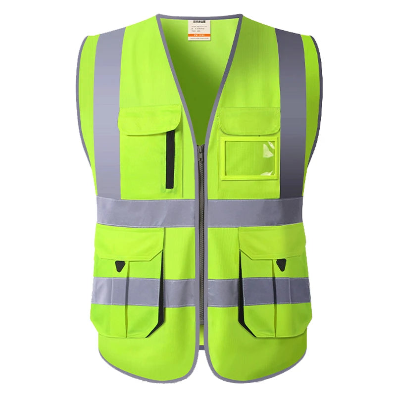 Chaleco Rojo para Hombre Chaleco de Trabajo con Múltiples Bolsillos Ropa de Trabajo de Alta Visibilidad