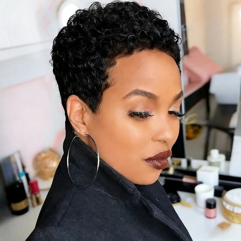 Short Afro Pixie Wig