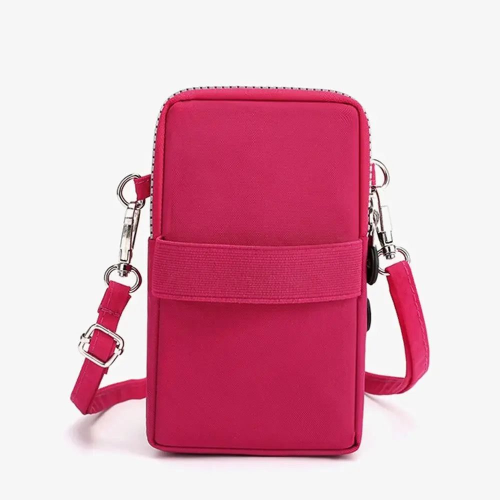 Solid Color Fabric Phone Purse Mobile Phone Bag Women Crossbody Bag Wrinkle Arm Bag Small Shoulder Bag Korean Style Wallets