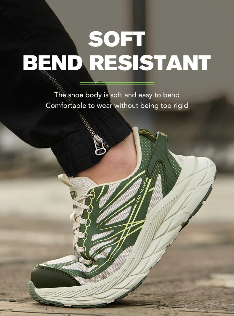 Zapatillas de trabajo ligeras con puntera de acero, calzado de seguridad para hombre, anticolisión, antipunzón, indestructible, transpirable