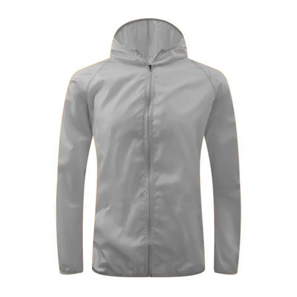 Chaqueta de Sol para Hombre y Mujer Chaquetas de Senderismo Impermeables Cortavientos de Sol de Secado Rápido Manga Larga Fina Color Caramelo Abrigo Anti-UV