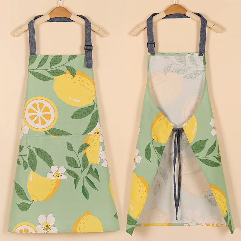 1 ud. Delantal de moda de tela de algodón, impermeable, engrosado, resistente a la suciedad, delantal de cocina y ropa de trabajo para el hogar, ropa de trabajo de jardinería