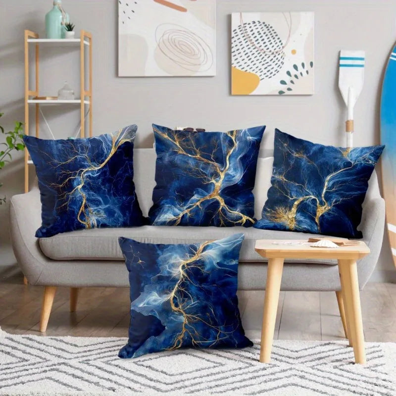 Blue marble pillowcaseSuitable for sofa car bedroom decorative cushion cover pillow cover