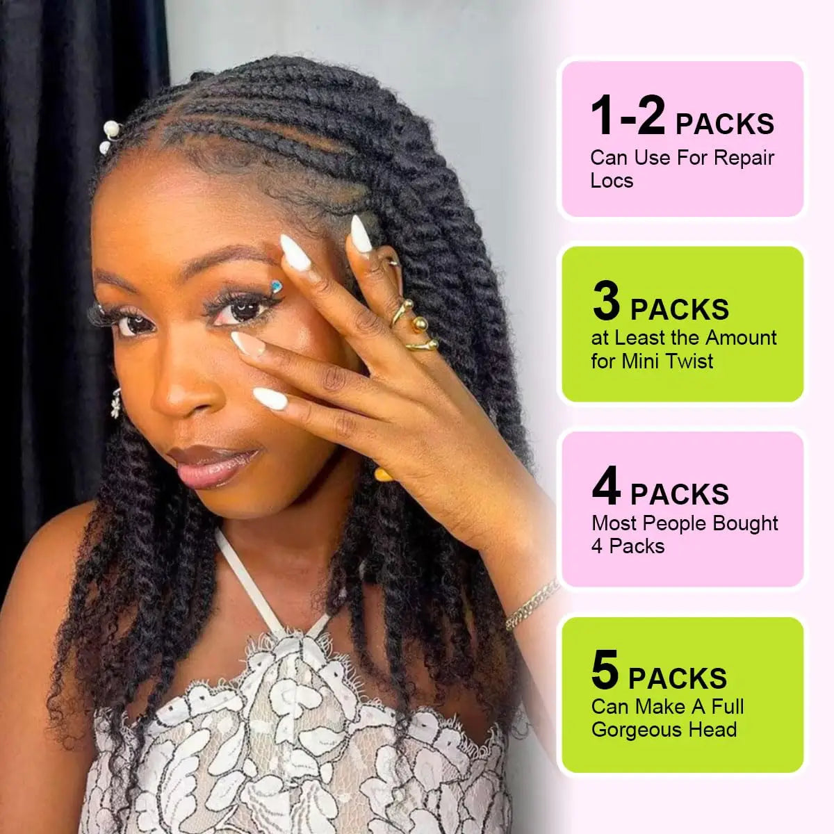 Extensions de dreadlocks 100 % naturelles, cheveux crépus bouclés afro, 1 lot de 35 g/pièce, tresses brésiliennes Remy