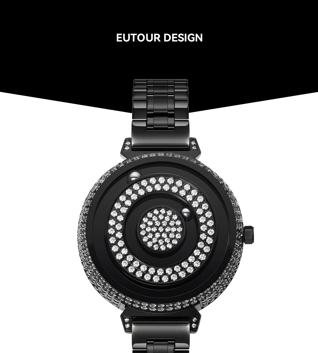Reloj Magnético EUTOUR para Mujer con Diamantes | Cuarzo Impermeable | Correa de Lujo de Acero Inoxidable | Elegancia del Día a la Noche