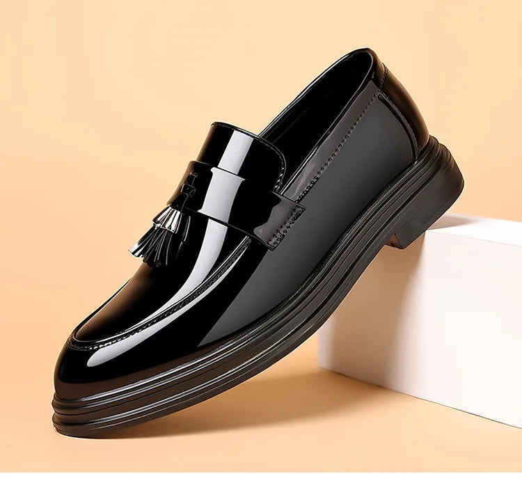 Zapatos de cuero para hombre, otoño, negocios, formal, tallas grandes, zapatos de vestir para hombre, zapatos casuales de suela blanda, zapatos negros para novio de boda para hombre