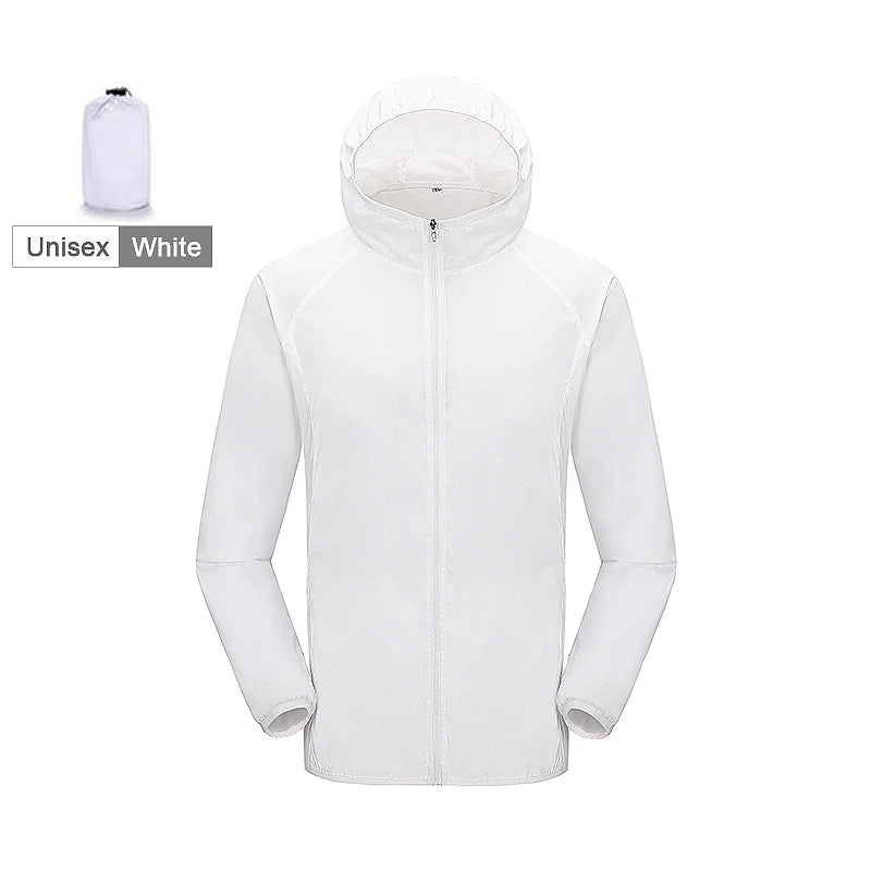 JNLN Chaqueta de senderismo unisex para hombre y mujer, impermeable, de secado rápido, cortavientos para camping, ropa de pesca al aire libre, chubasquero anti-UV
