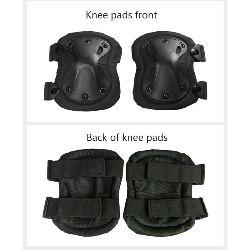 Set de 4 Protectores Tácticos Exteriores Rodilleras Coderas para Ciclismo al Aire Libre Montañismo y Senderismo Protección Deportiva