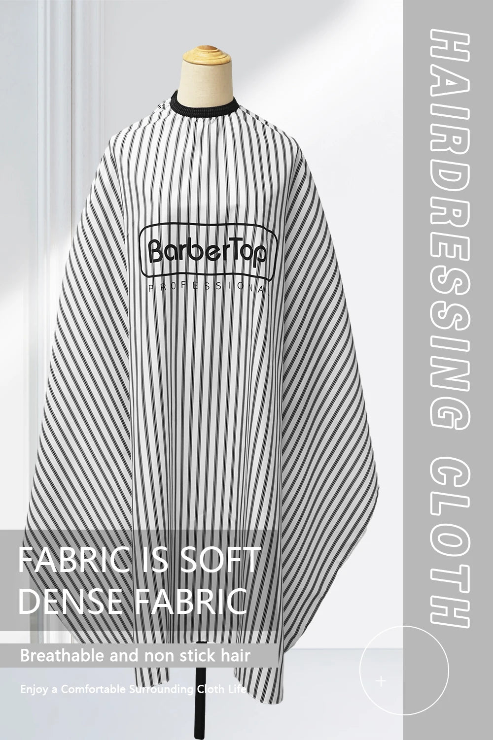 Delantales de peluquería para barbero, patrón de rayas, tela impermeable, barbería, no pegajoso, capas de peluquería, accesorios de salón.