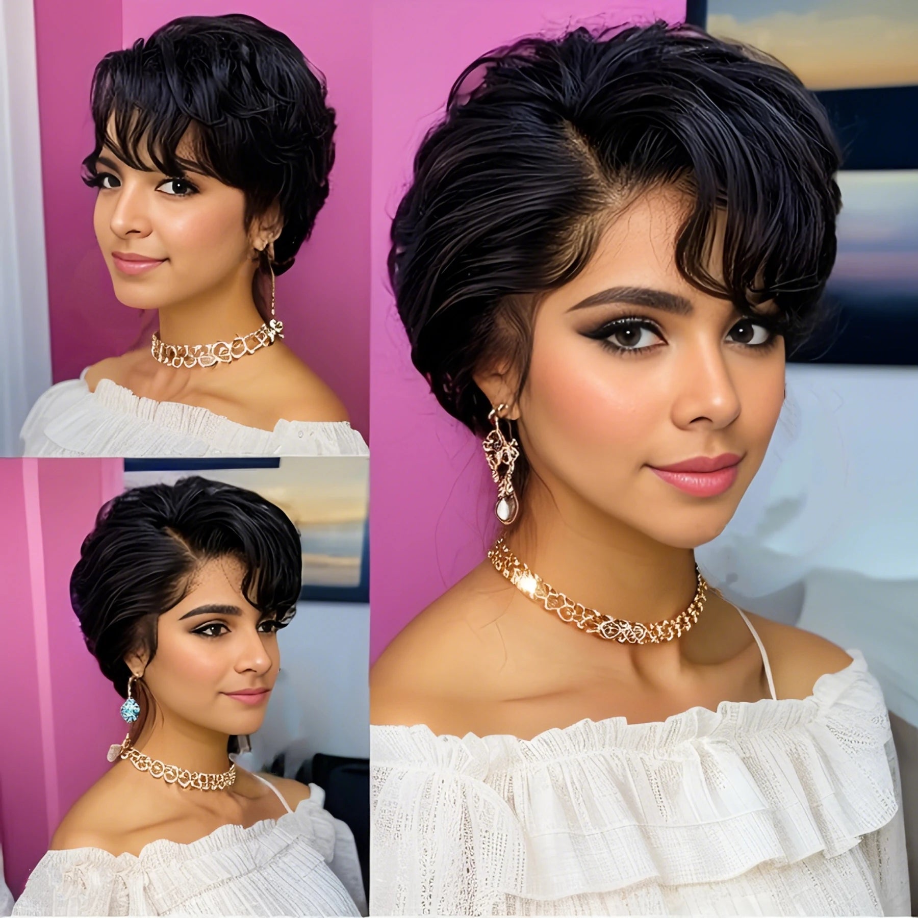Short Pixie Cut Bob Wig 13×4x1 Lace Front Human Hair Wigs Pre-Plucked for Women with Baby Hair and Natural Hairline