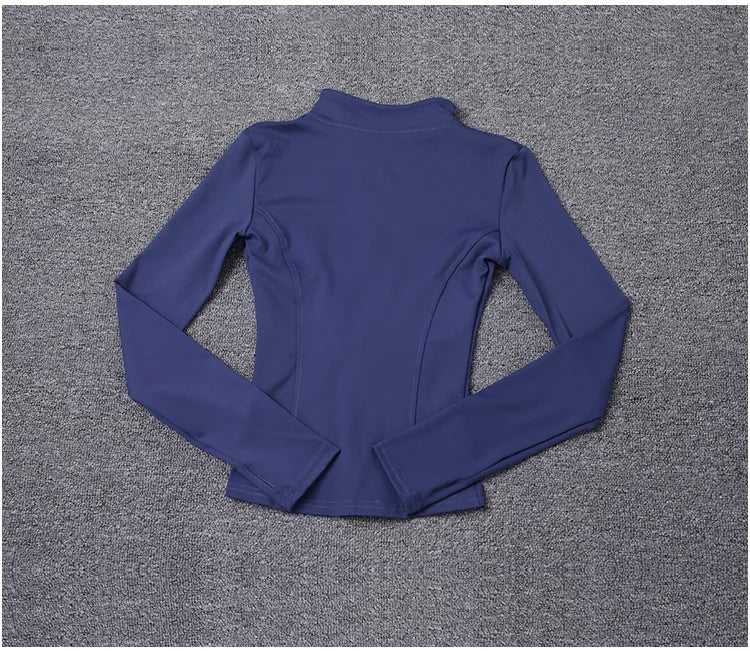 Chaqueta deportiva para mujer, camisa de manga larga, abrigo para hacer ejercicio, ropa de gimnasio, ropa deportiva para yoga