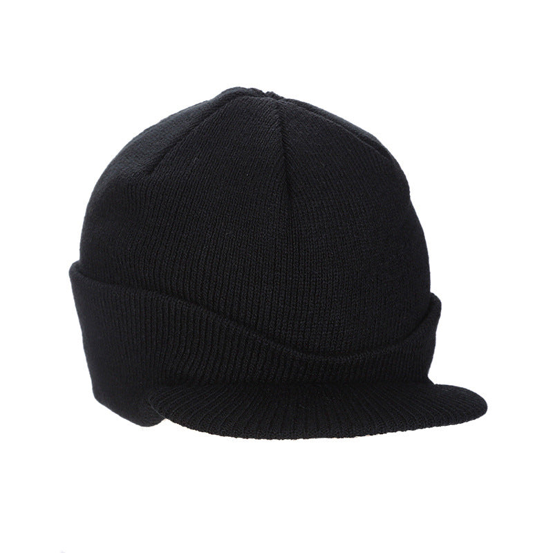 Gorro Holgado de Punto de Invierno para Hombre y Mujer, Gorro Grande a la Moda con Visera Estilo Militar, Gorro de Lana Cálido, Gorro de Esquí de Pato de Otoño, de Punto