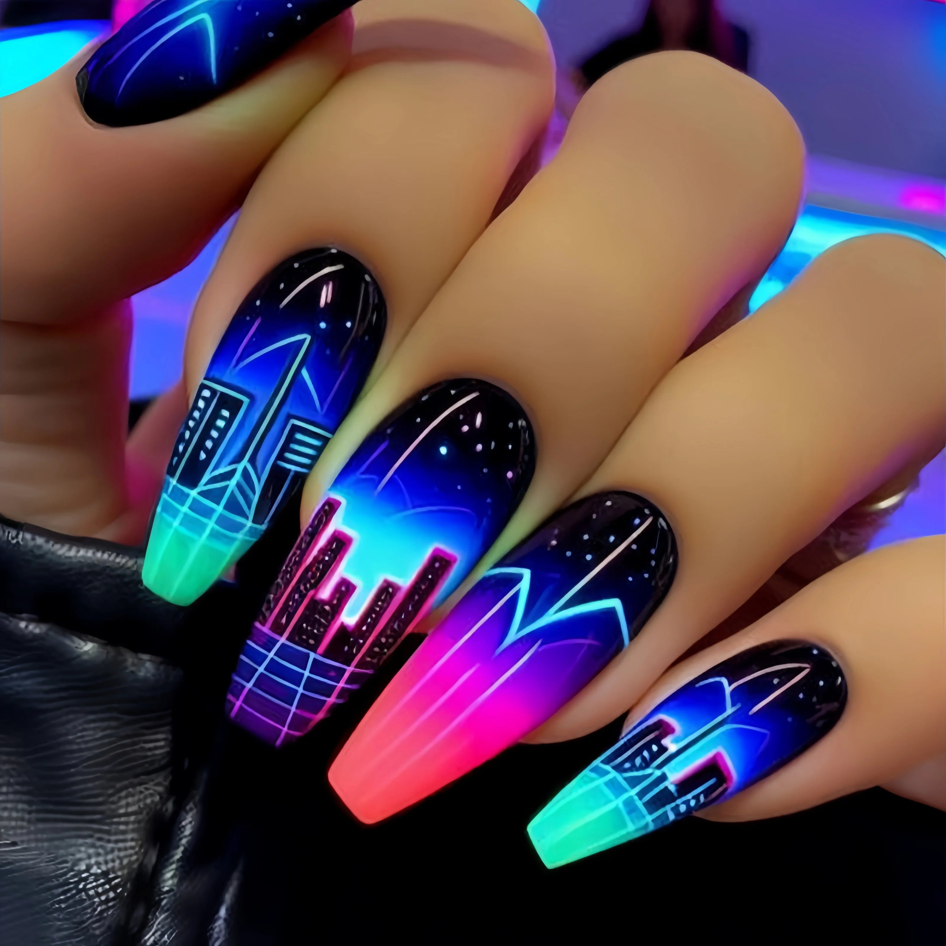 Gradient Flower Ballet Nail Stickers