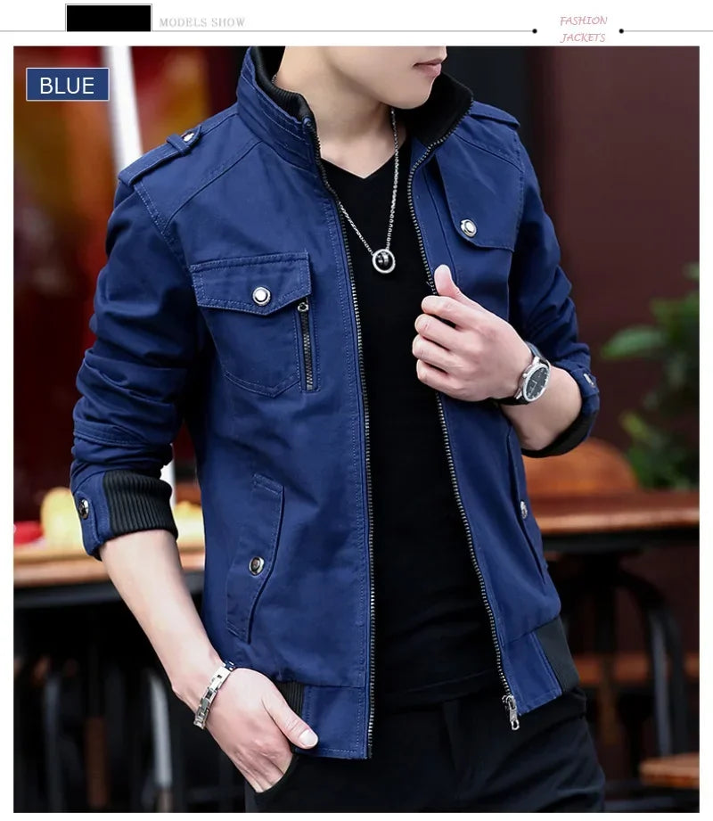 Chaquetas cargo para hombre, nueva moda, chaqueta bomber, ropa masculina, estilo británico sencillo, chaqueta cálida cortavientos y abrigo, chaqueta de béisbol para hombre.