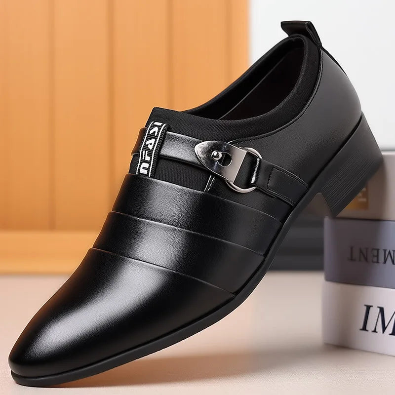Men Dress Shoes Slip on Formal Suit Wedding Shoes for Male Wedding Office Work Shoes Slip on Loafers Elegant Man Dress Shoes