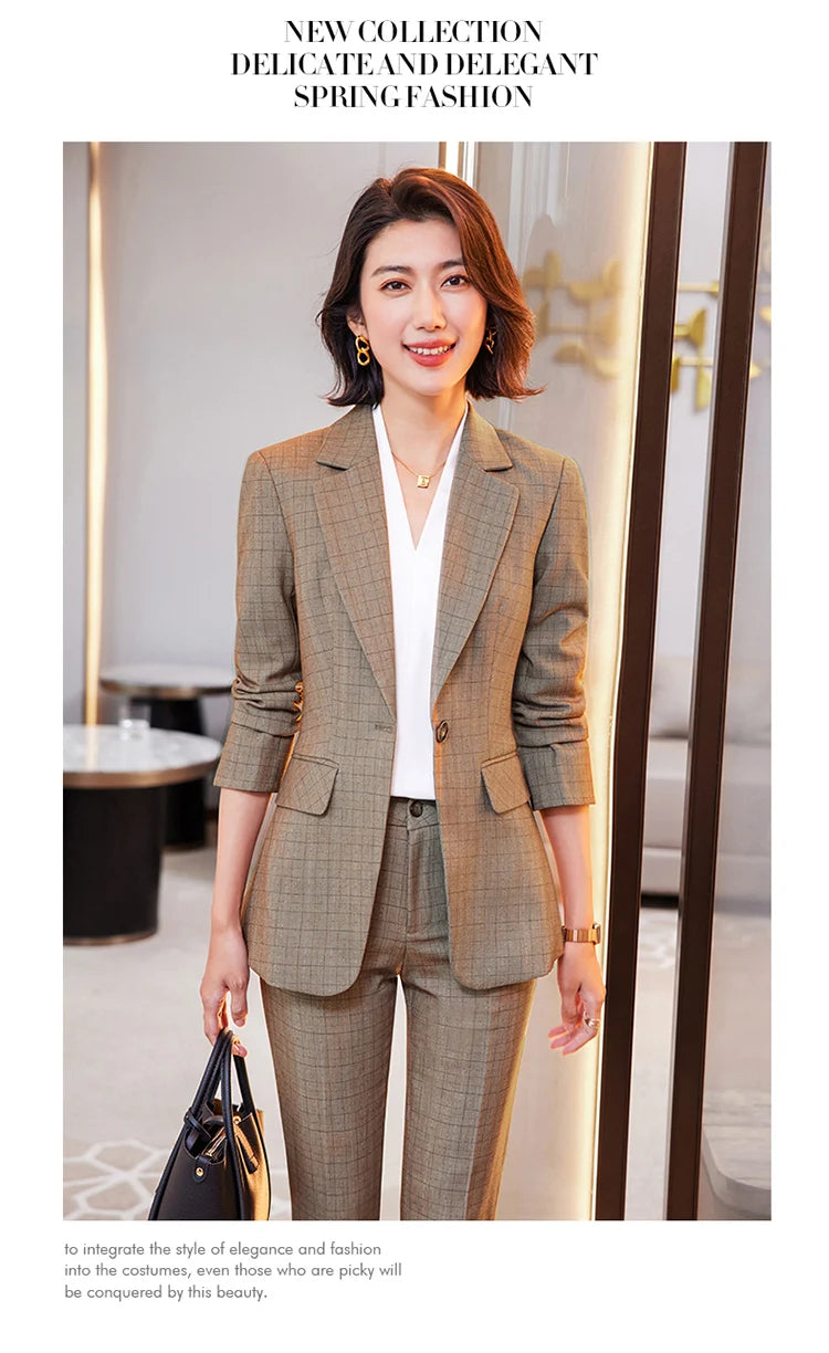 AIyssa - Profesjonell drakt for kvinner, høst- og vinterklær, nye bukser av høy kvalitet, showtid, øker temperamentet