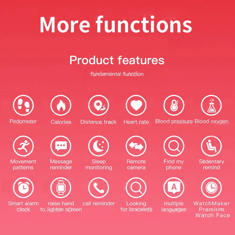 M6 Smartwatch Hombre Mujer Pulsera Inteligente de Fitness Banda Deportiva Monitor de Frecuencia Cardíaca y Presión Arterial Relojes Impermeables Multifunción
