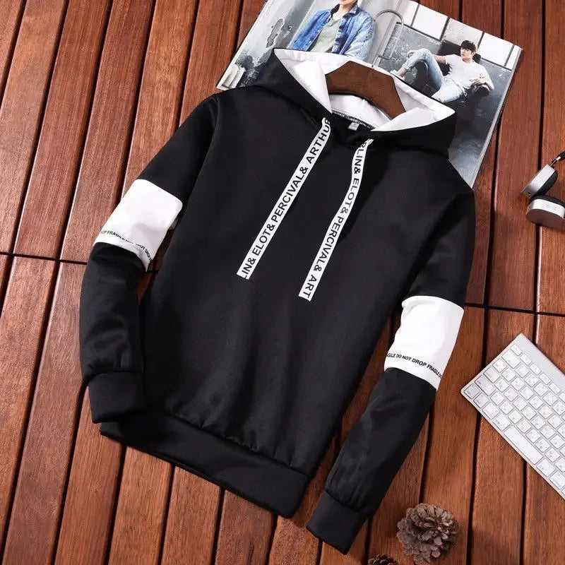 Chándal de hombre casual de lujo con sudadera con capucha de alta calidad, clásico, blanco y negro, traje de simplicidad o top o pantalones para correr