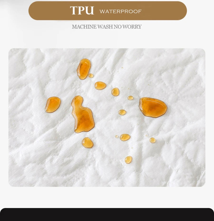 Vattert vanntett madrassbeskyttertrekk elastisk lakenstil dobbeltsengbeskyttelsespute twin queen king 140 160x200cm