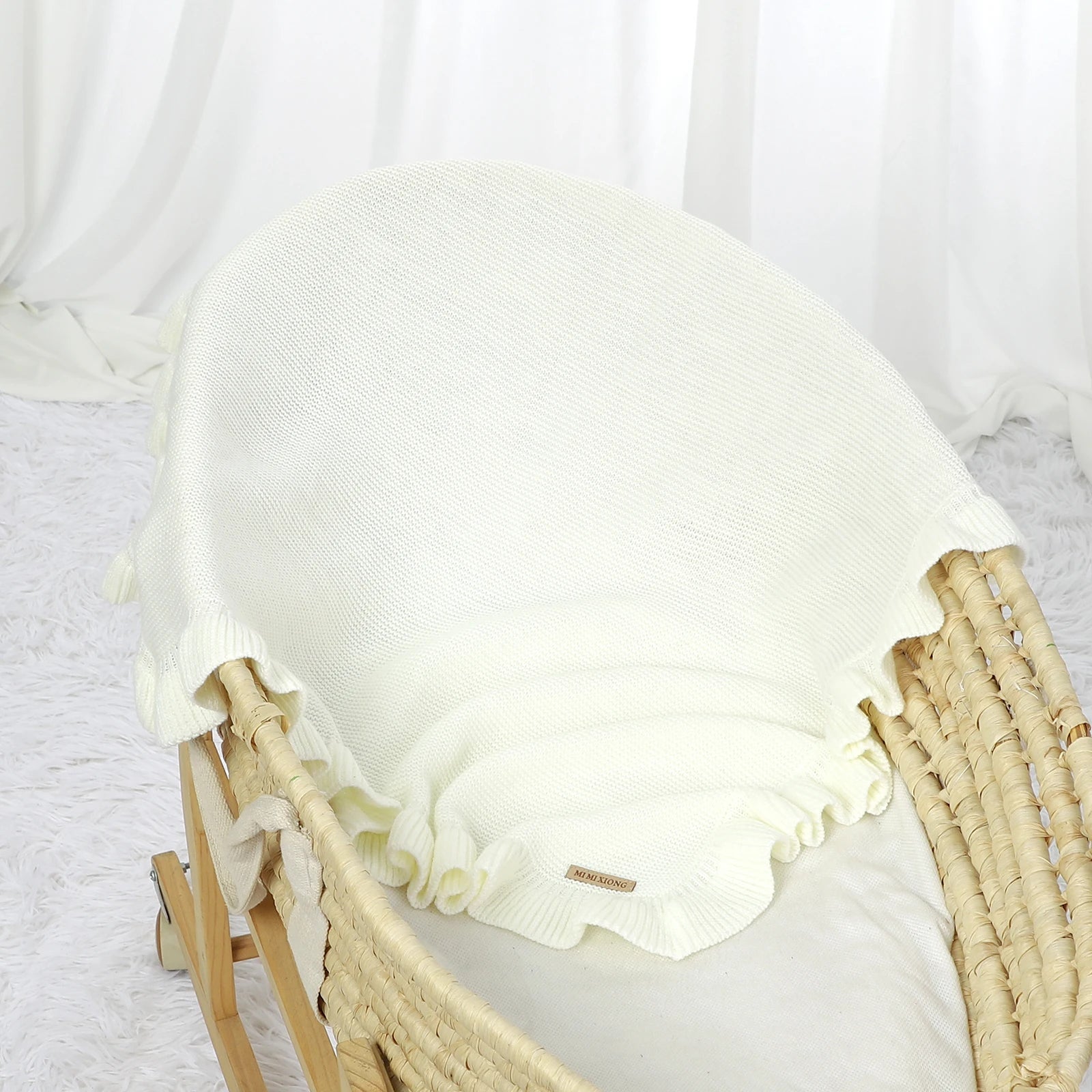 Knitted Baby Blankets Newborn Swaddle Wrap Ruffle Blankets Toddler Infant Bedding Quilt New Born Basket Stroller Blankets